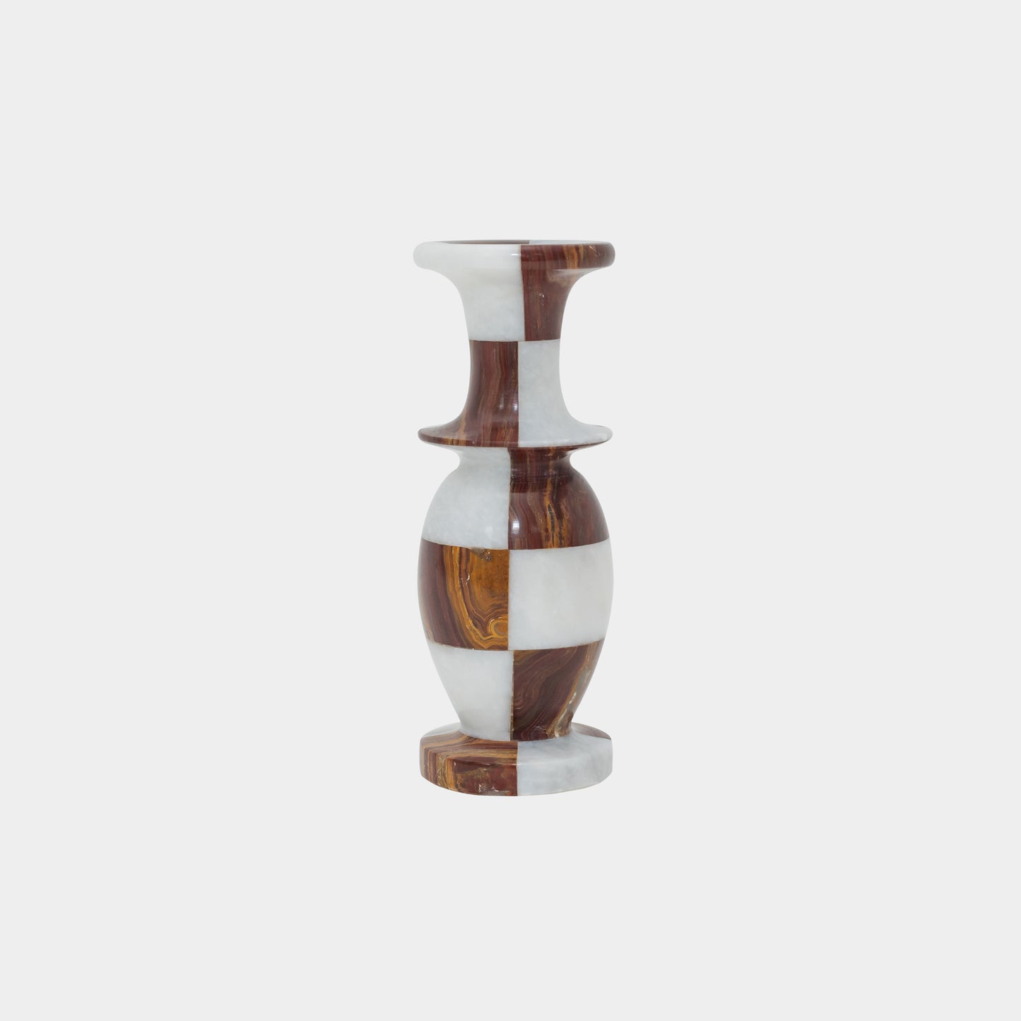 Checkered Onyx and Marble Vase